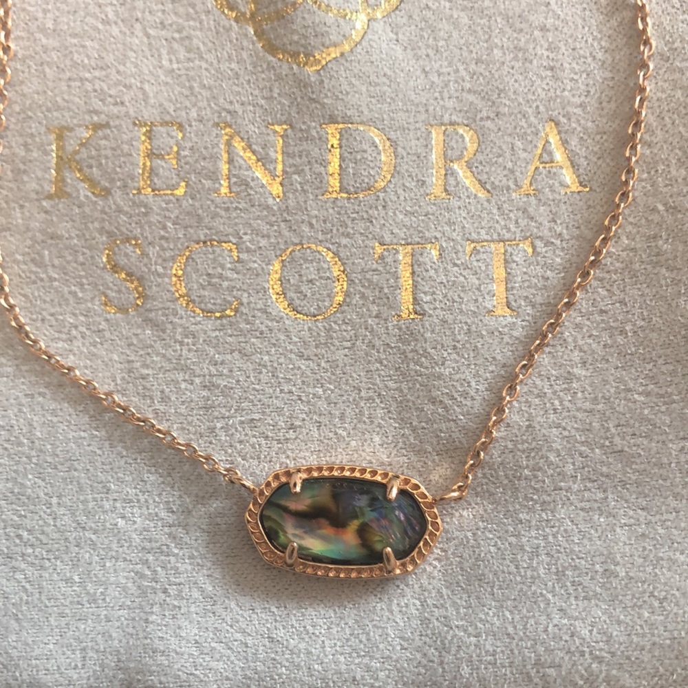 Kendra Scott Elisa Necklace Rose Gold Abalone